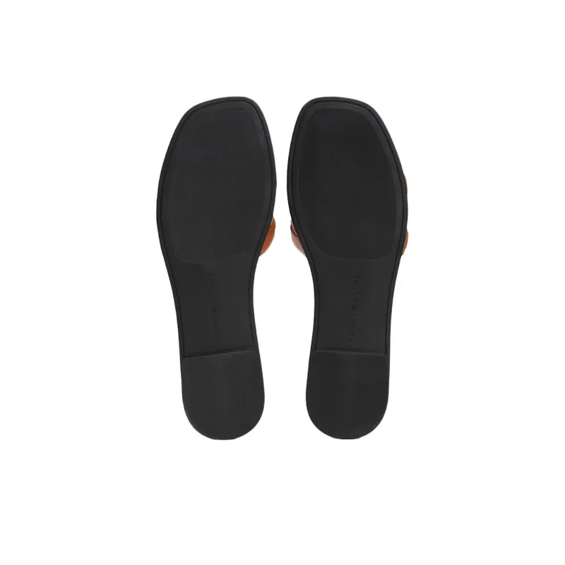Tommy Hilfiger TH Monogram Rubber Sole Abrasion Resistant Slide Slippers Women's Brown-5