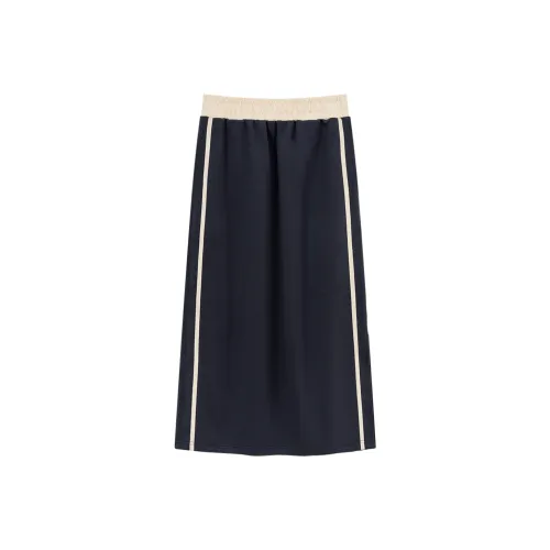 NO ONE ELSE Casual Long Skirts Women's Navy Blue