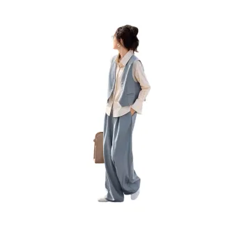 Mo Han Yi Mei Casual Suit Women's Cream Blue