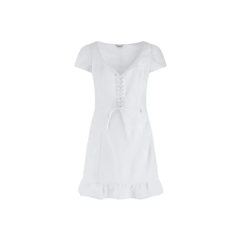 GUESS Short Sleeved Dresses Women's White-0