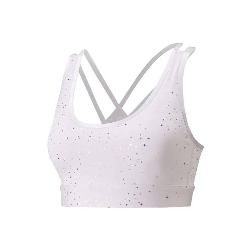 PUMA AOP Mid Impact Stardust Crystal Sport Bra Sports Underwear Women's White-0