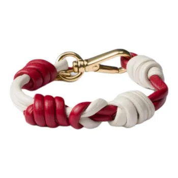 PRADA Leather Bracelets Unisex Red
