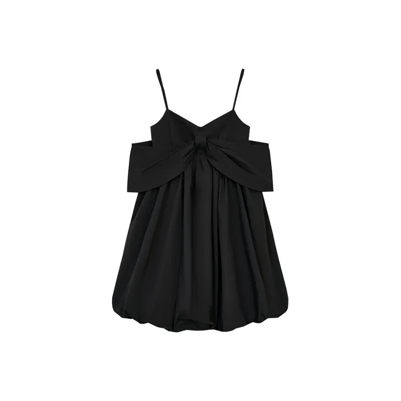ELF SACK Slip Dress Women's Elegant Black-0