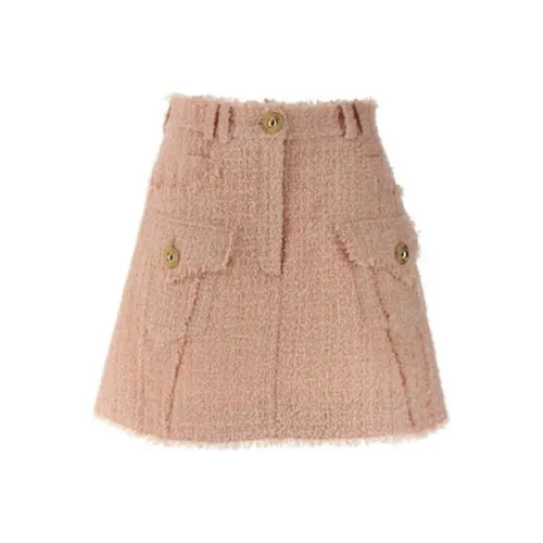 BALMAIN Frayed Hem Tweed Skirt