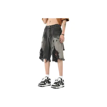 TESTUNG Denim Shorts Unisex Black