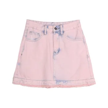 SETIROM Denim Short Skirts Women's Pink Purple