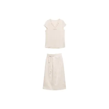 Mapping Skirt Set Women's Beige