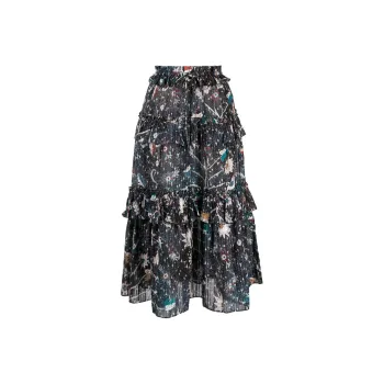 Ulla Johnson Josette High waisted Ruffled Skirt