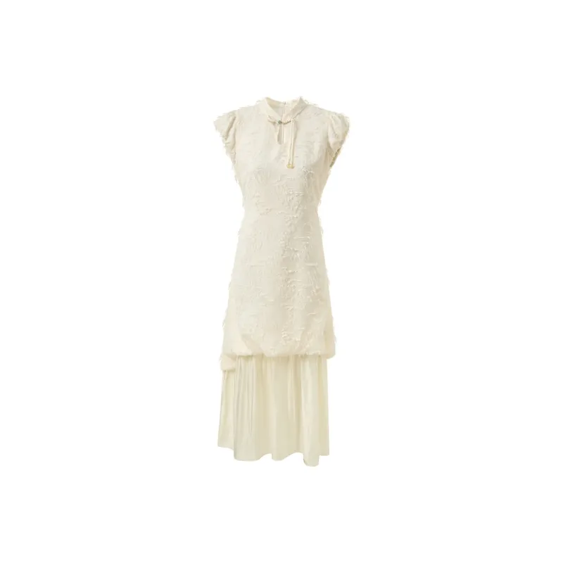 3COLOUR Short Sleeved Dress Women's Ecru-0