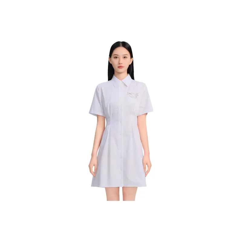 Blood Glitter Short-Sleeved Dresses Women's White-0