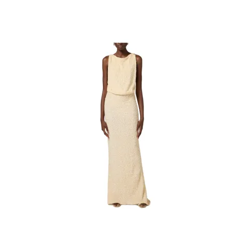 Elisabetta Franchi Logo Detailed Sequins Red Carpet Dress