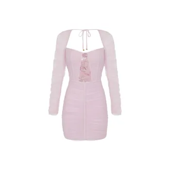 Elisabetta Franchi Long Sleeved Dress Women's Pink