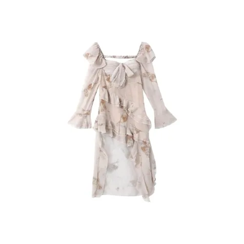 Incolore Long Sleeved Dress Women's Beige