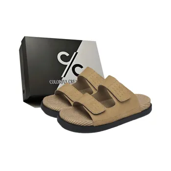 Colorful Creations EVA Cut Out Quiet, Slip Resistant, Odor Resistant Massage Mat Slide Slippers Men's Box