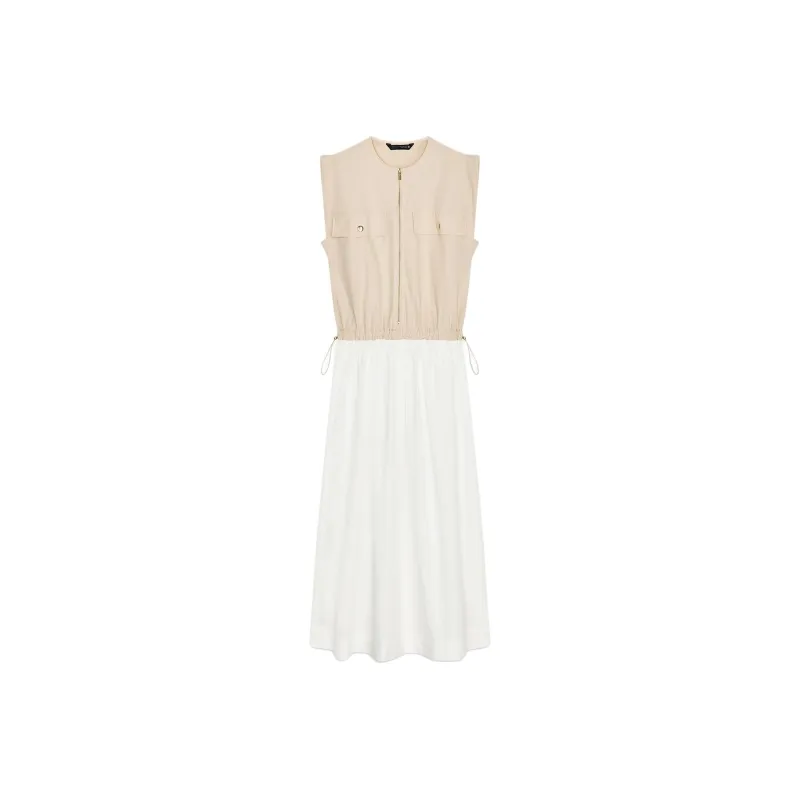 ZARA Sleeveless Dress Women's Nude/Beige-0