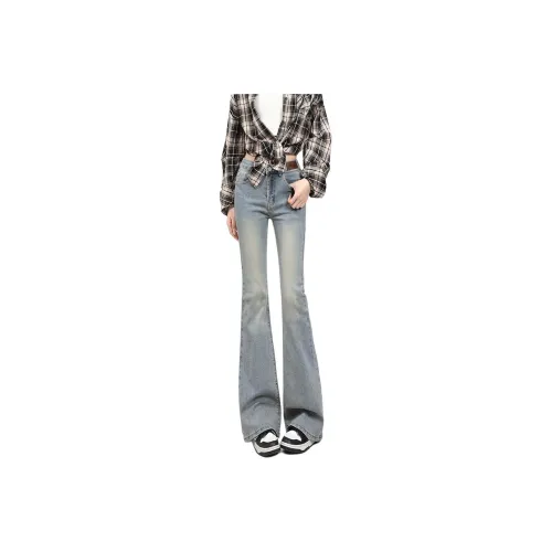 HELEH Jeans For Fall And Winter Women's Yellow Mud