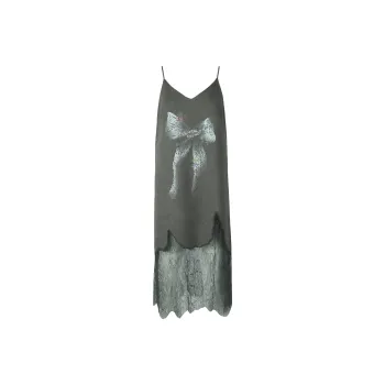 Valeria Obbaco Slip Dress Women's Gray