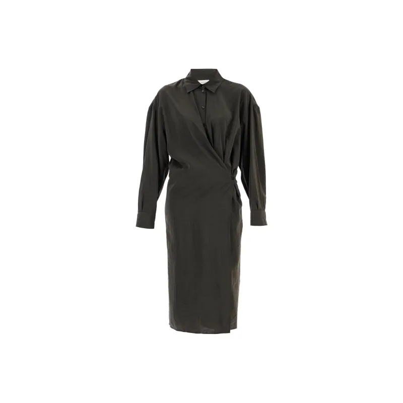 Lemaire Long Sleeved Twisted Midi Dress-0