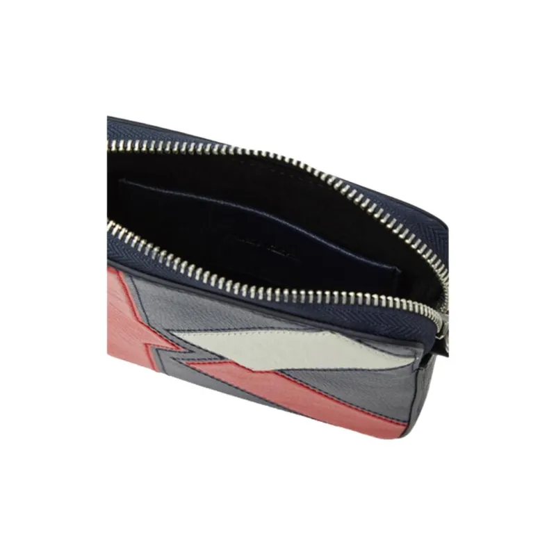 KENZO Cow Leather Cell Phone Pouch Unisex Dark Blue-2