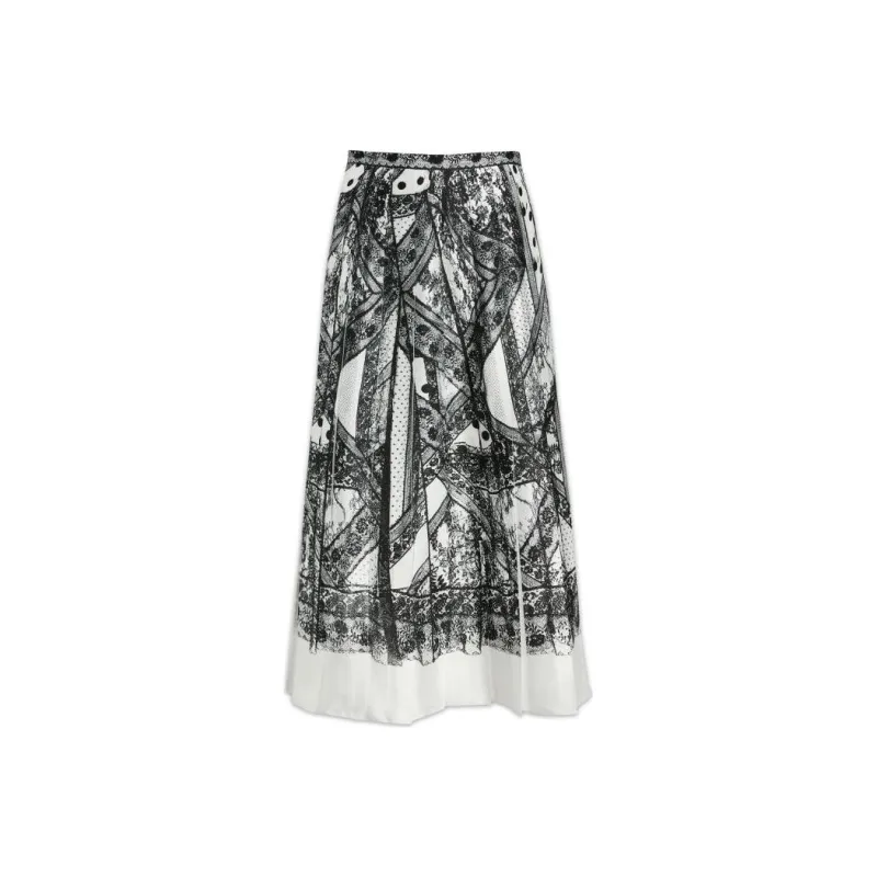 Erdem Lace-print Skirt-0