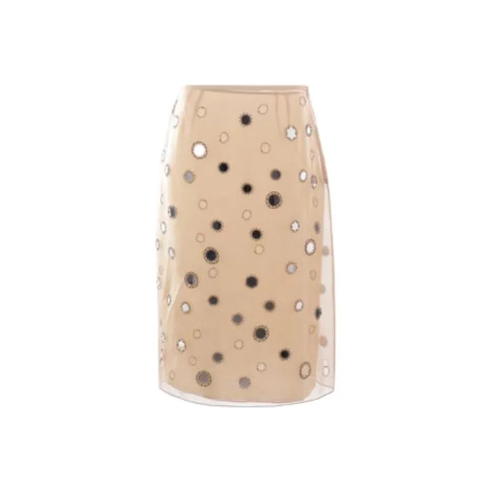 PRADA Embroidered Straight Hem Skirt-0