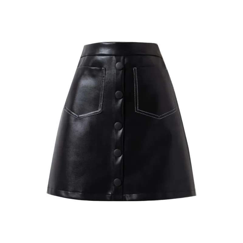 SOON FLOWER Casual Short Skirts Women's Black-0