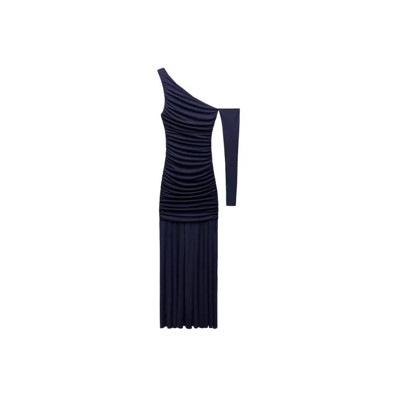 ZARA Long-Sleeved Dresses Women's Night Blue-0