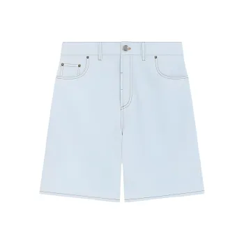 WE11DONE SS24 Denim Shorts Women's Light Blue
