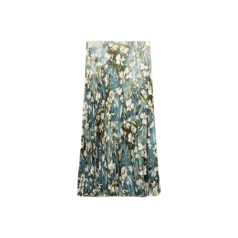ZARA Casual Long Skirts Women's Gold-0