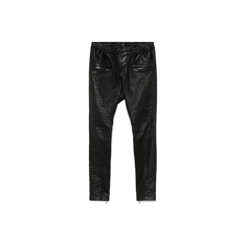 BALMAIN Quilted Leather Trousers-0