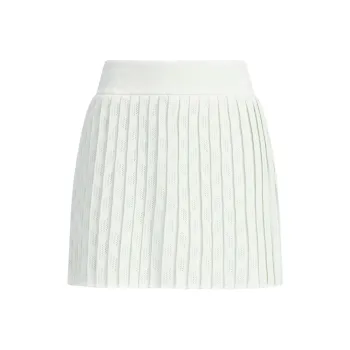 Adidas Primeknit Pleated Skirt Casual Short Skirts Women's Light Green