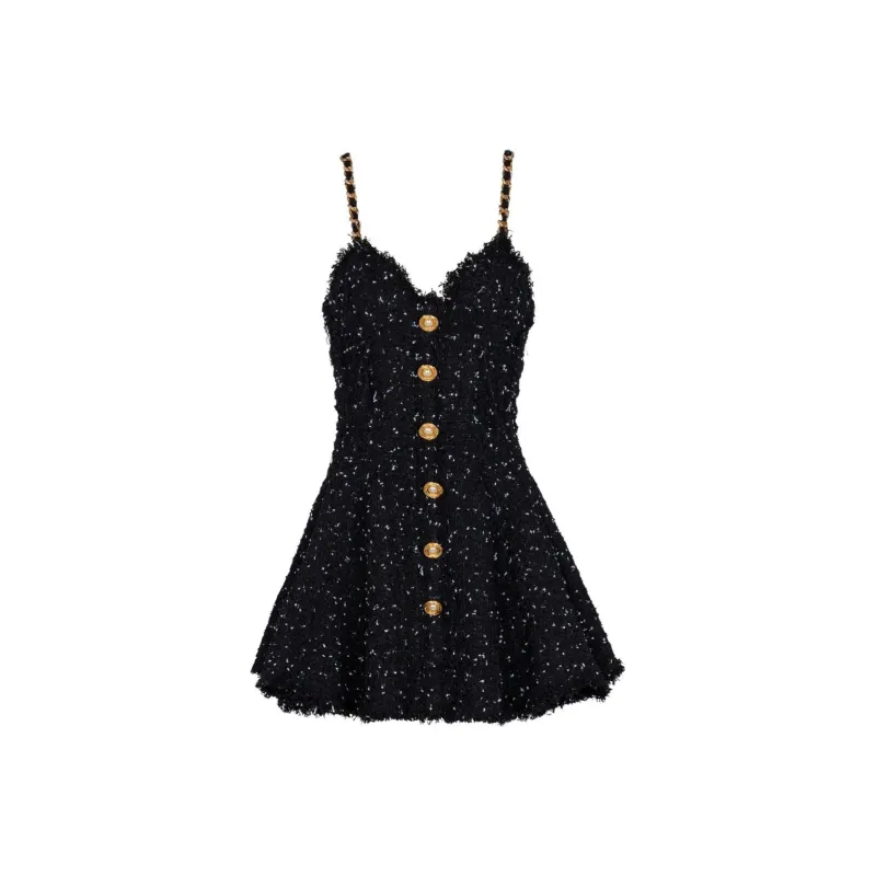 BALMAIN Polka dot Tweed Dress-0
