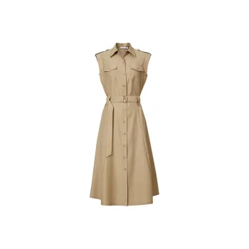 Hopeshow Long Sleeved Dress Women's Khaki 038