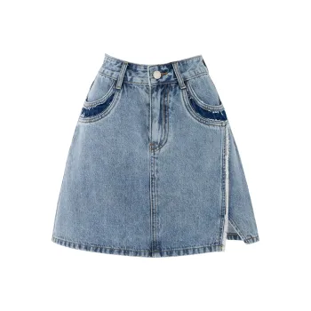 SOON FLOWER Summer Denim Short Skirts Women's Blue