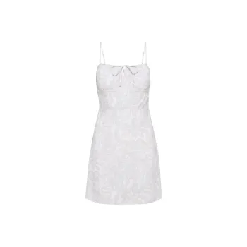ARITZIA Wilfred Bellow Mini Dress Slip Dresses Women's White Light Birch/White Background Birch Wood