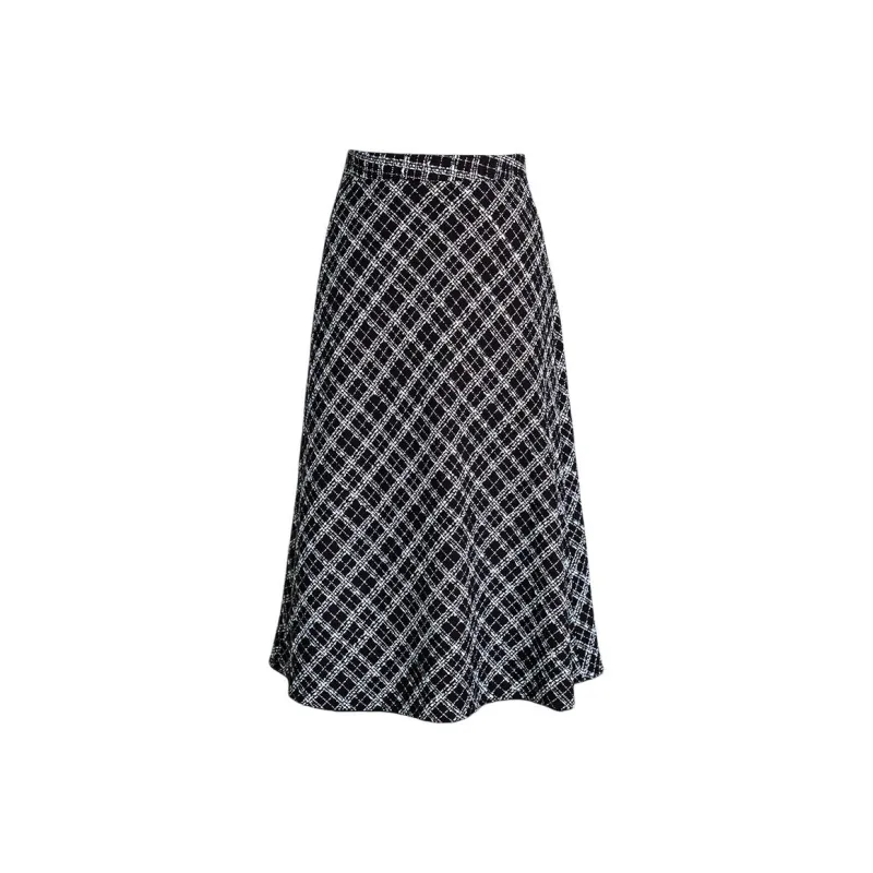 ROEYSHOUSE Casual Long Skirts Women's Plaid-0