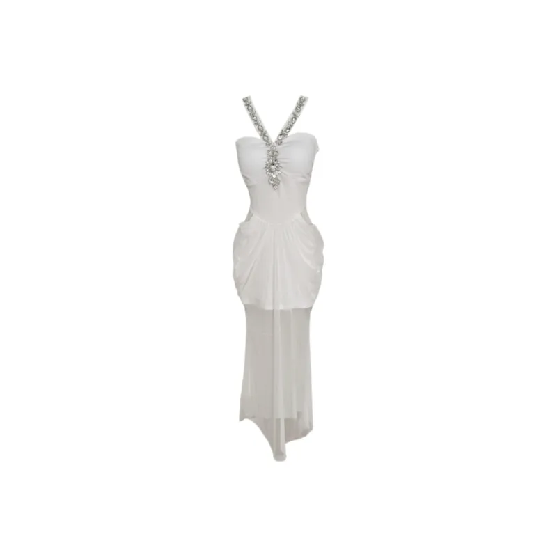 COVER TIME Slip Dress Women's White-0