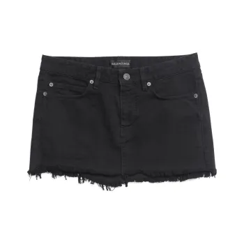 Balenciaga SS23 Denim Short Skirts Regular Women's Black