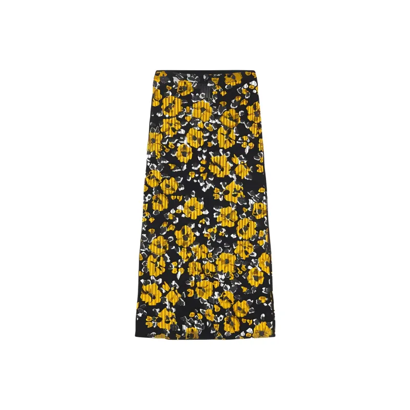 Lanvin Floral pattern Ribbed knit Midi Skirt-0