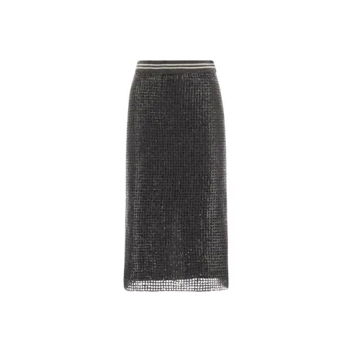 Brunello Cucinelli Casual Long Skirts Women's Dark Gray