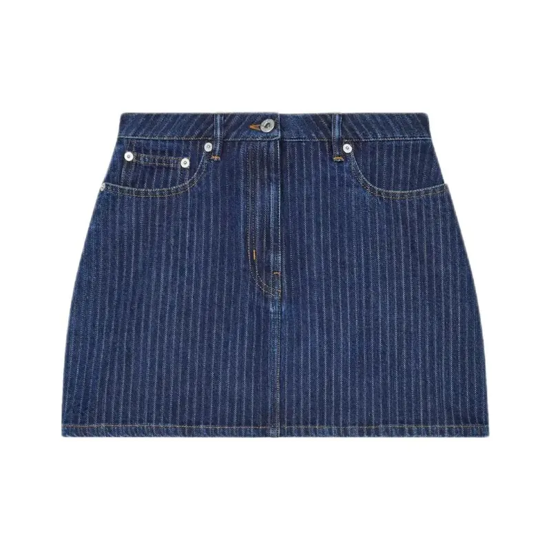 KENZO Stripe Detailed Denim Mini Skirt-0