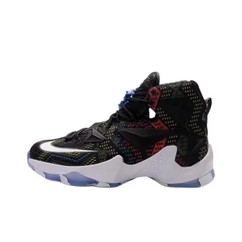 Nike Lebron 13 Anti Slip Wear Resistant High Top Basketball Shoes Men's Black Red
