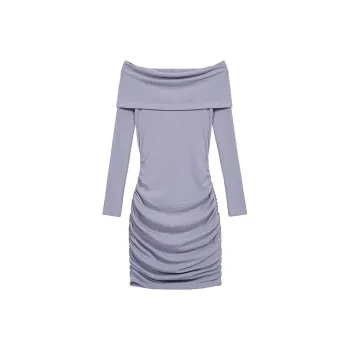 AHDO Long Sleeved Dresses Women's Purple