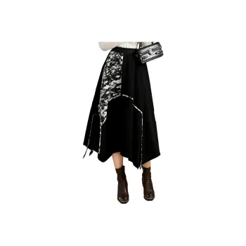 SMEN Casual Long Skirts Women's Black