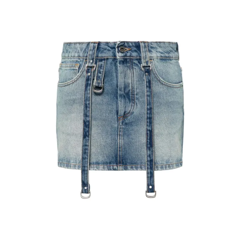 OFF WHITE Denim Cargo Mini Skirt-0