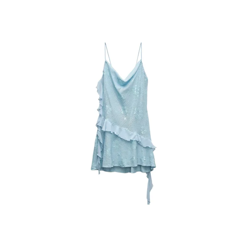 ZARA Slip Dresses Women's Bright Blue-0