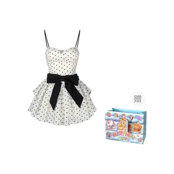 WOWI KCKS Slip Dress Women's Black Polka Dot