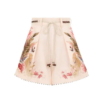 Zimmermann SS25 Summer Swimsuit Collection Casual Shorts Women's Pink