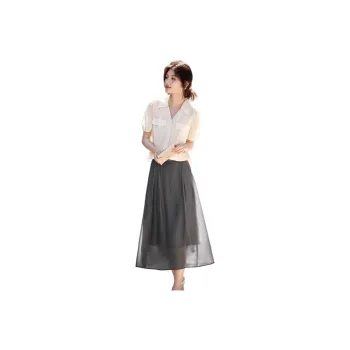 XWI Skirt Set Women's Ecru With Gray