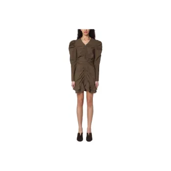ISABEL MARANT ETOILE Long Sleeved Dress Women's Khaki Green